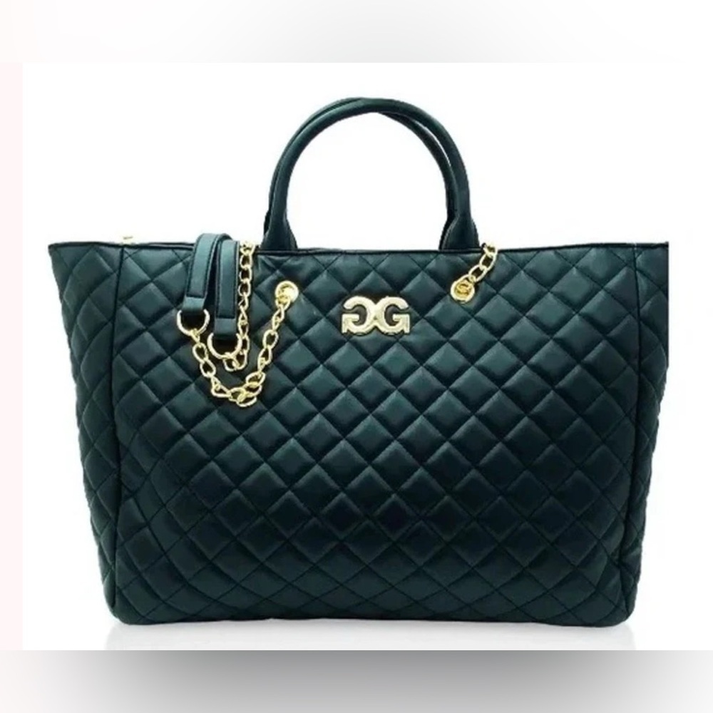 Gilda Paris Large Quilted Tote - Black NWT